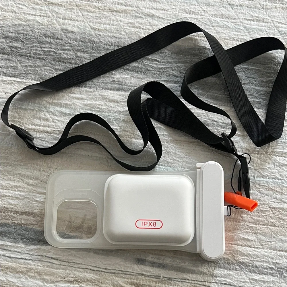 Waterproof Camera Case with Strap - White